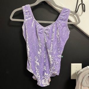 Luckyleo “Moon” (low back) purple velvet leotard